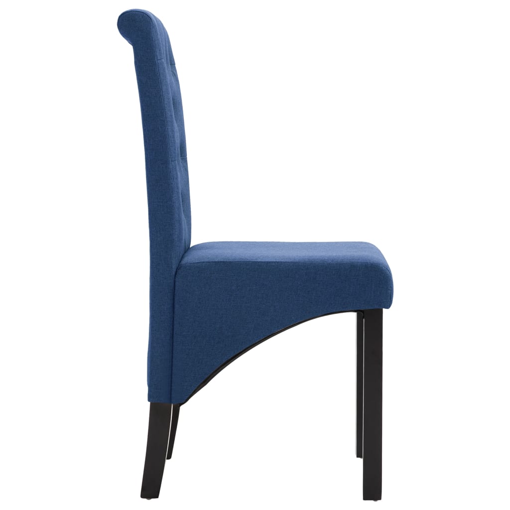 vidaXL Chaises à manger lot de 2 bleu tissu