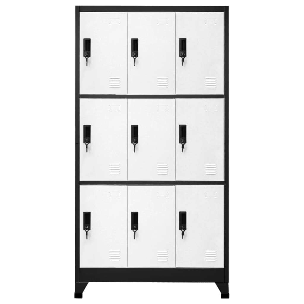 vidaXL Armoire à casiers Anthracite et blanc 90x45x180 cm Acier