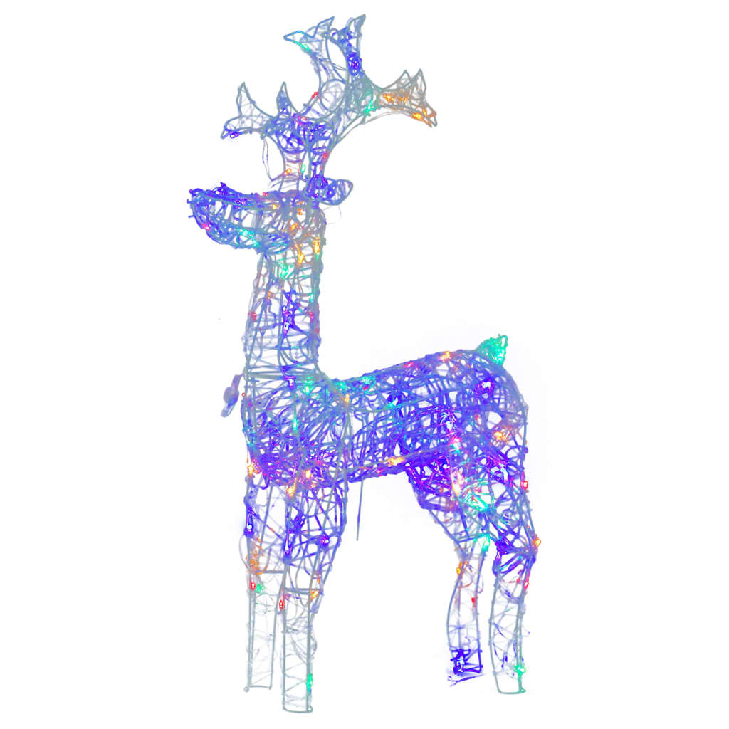 vidaXL Décorations de Noël de renne 3 pcs 60x16x100 cm Acrylique