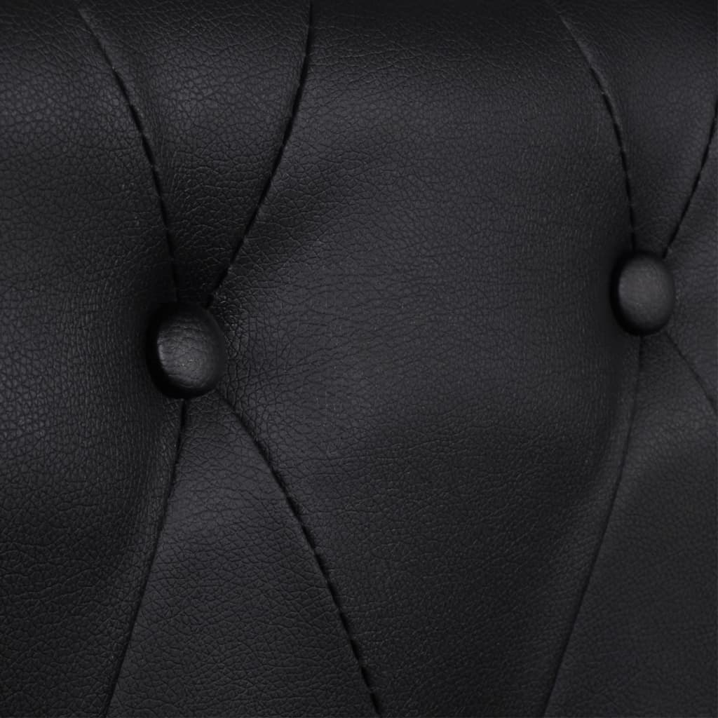 vidaXL Canapé Chesterfield à 2 places similicuir noir