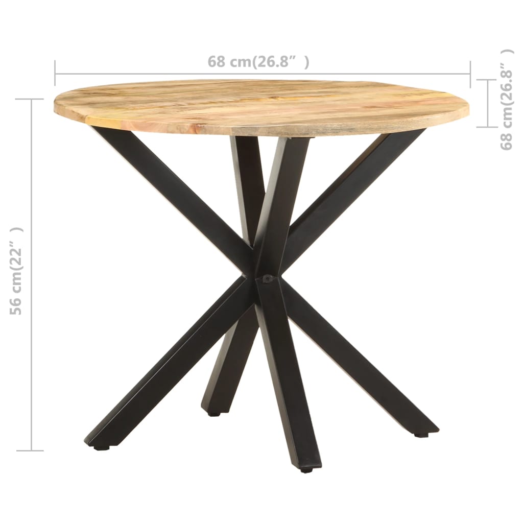 vidaXL Table d'appoint 68x68x56 cm Bois de manguier massif