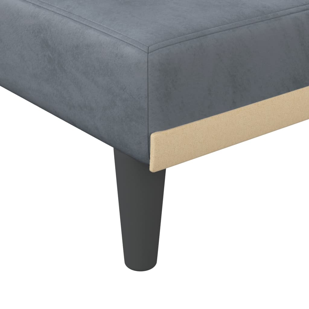 vidaXL Canapé-lit en forme de L gris 271x140x70 cm velours