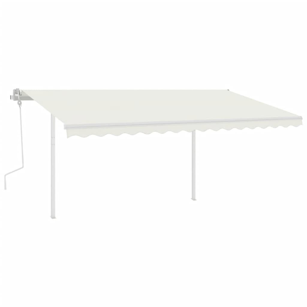 vidaXL Jeu de poteaux d'auvent blanc 450x245 cm fer