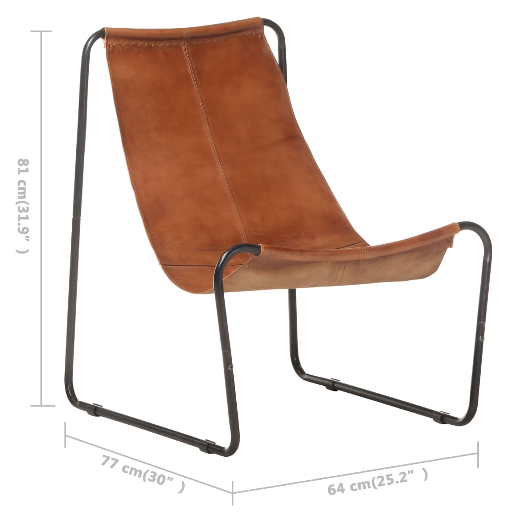 vidaXL Chaise de relaxation Marron Cuir véritable