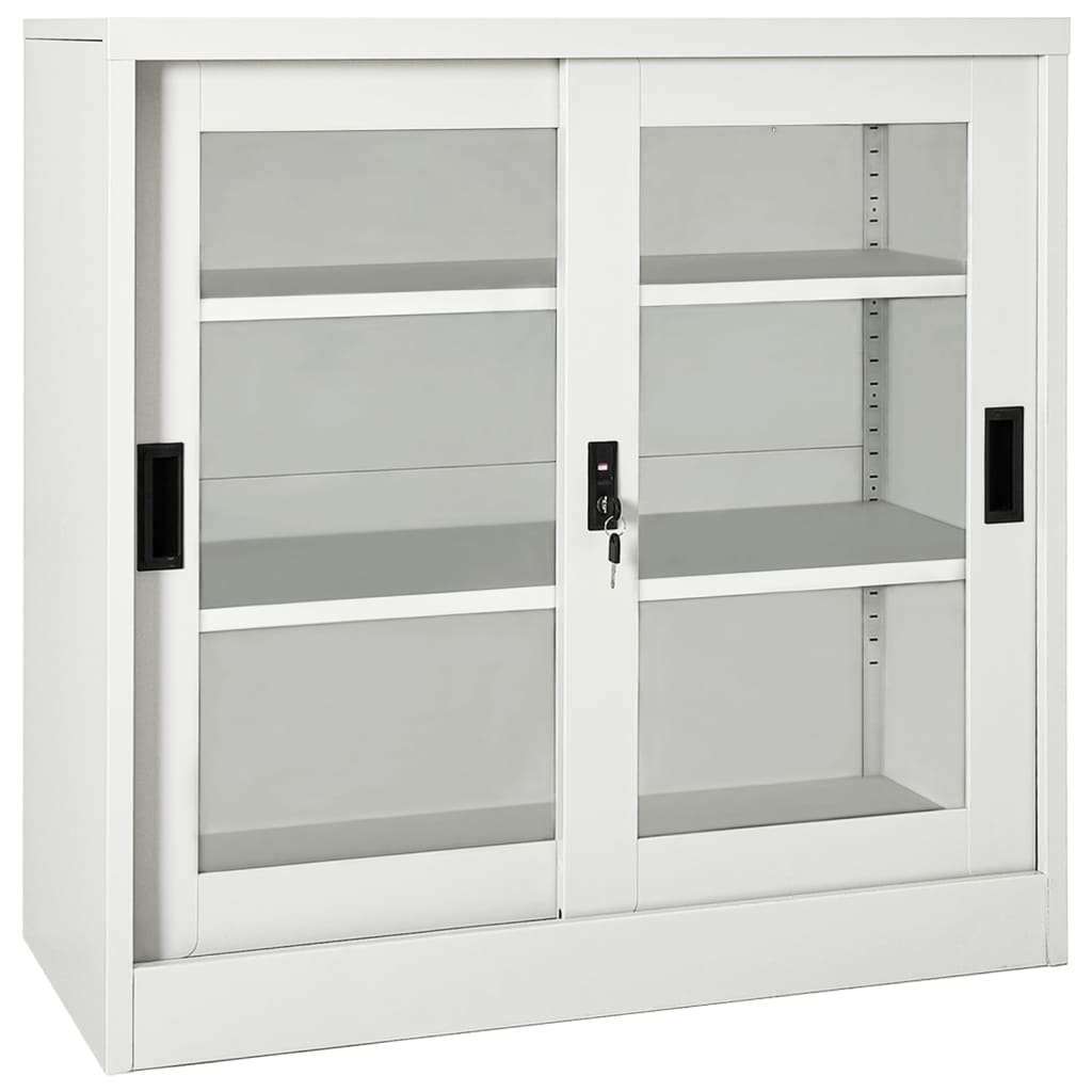 vidaXL Armoire à portes coulissantes Gris clair 90x40x90 cm Acier