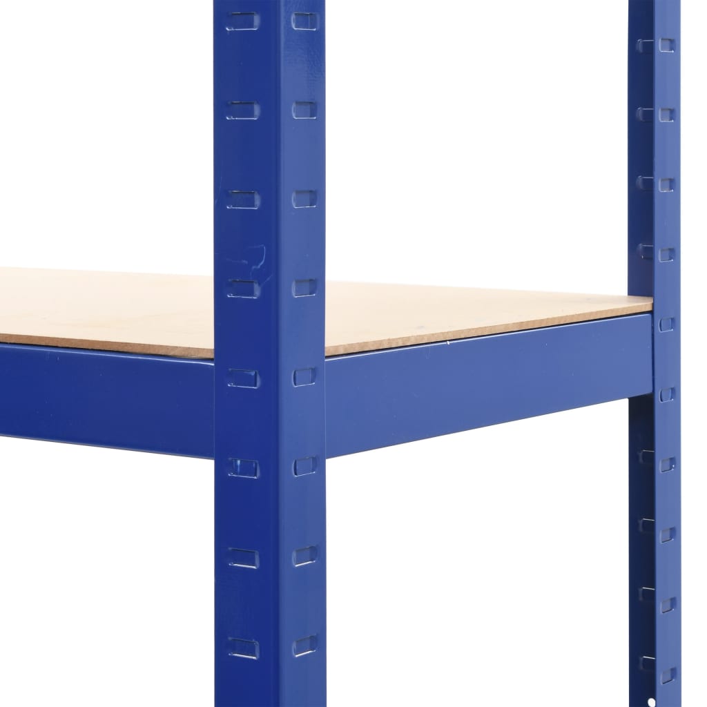 vidaXL Étagère de rangement à 4 niveaux Bleu Acier et bois ingénierie