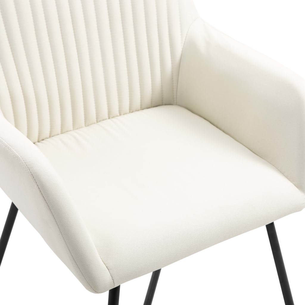 vidaXL Chaises à manger lot de 2 crème tissu