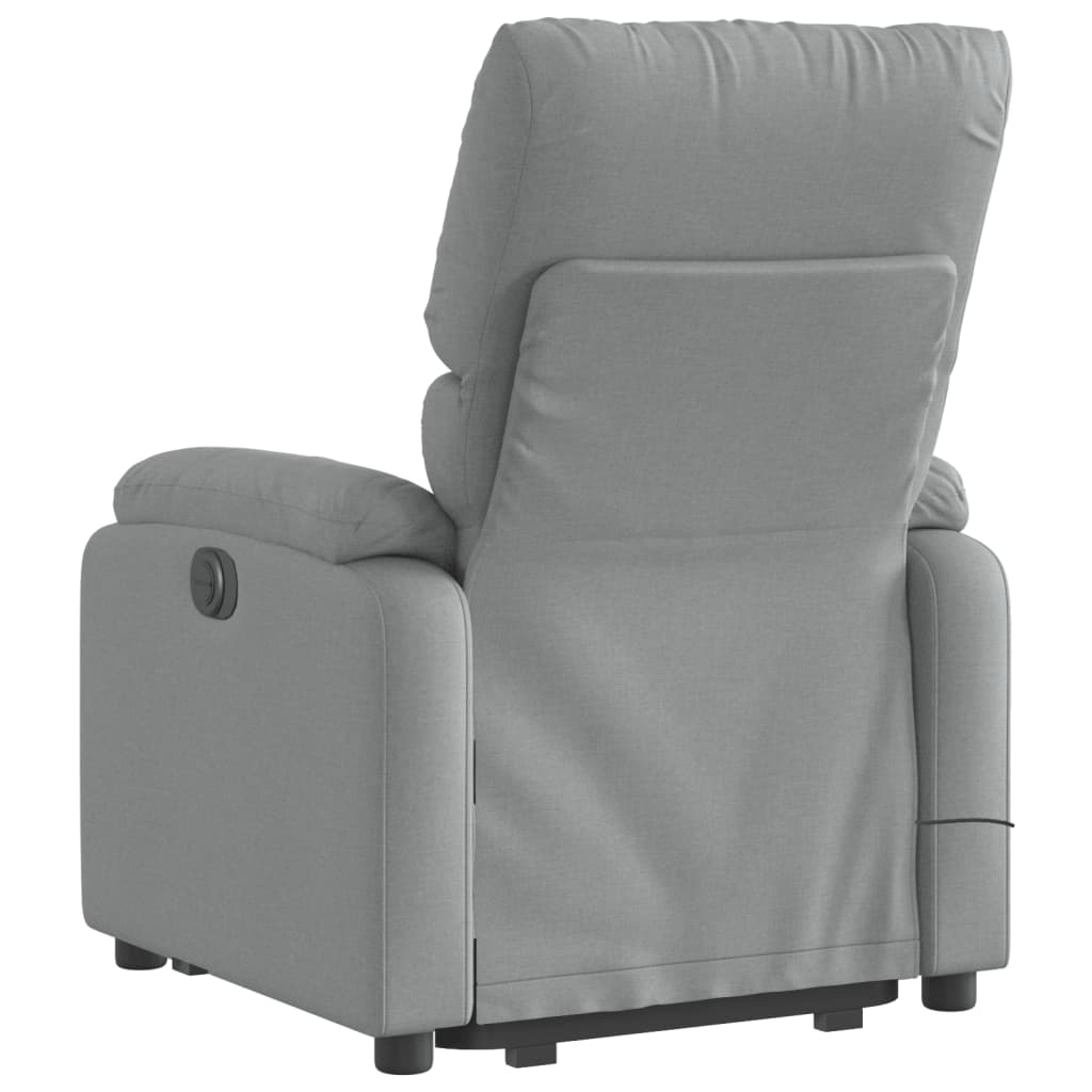 vidaXL Fauteuil inclinable de massage électrique gris clair tissu