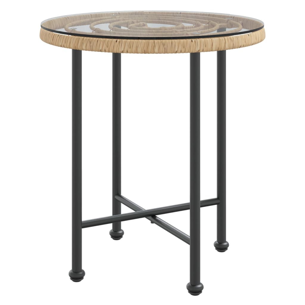 vidaXL Table de salle à manger Ø50 cm Verre trempé et acier