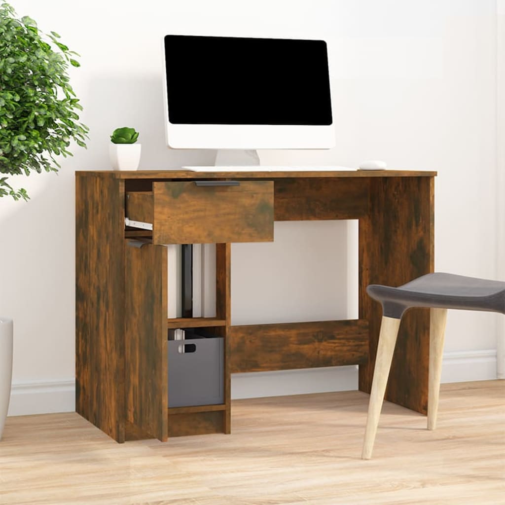 vidaXL Bureau Chêne fumé 100x50x75 cm Bois d'ingénierie