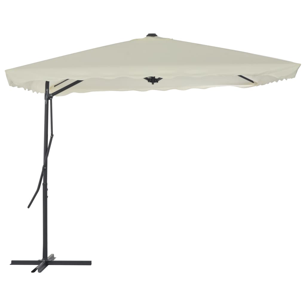 vidaXL Parasol d'extérieur avec poteau en acier 250 x 250 cm Sable