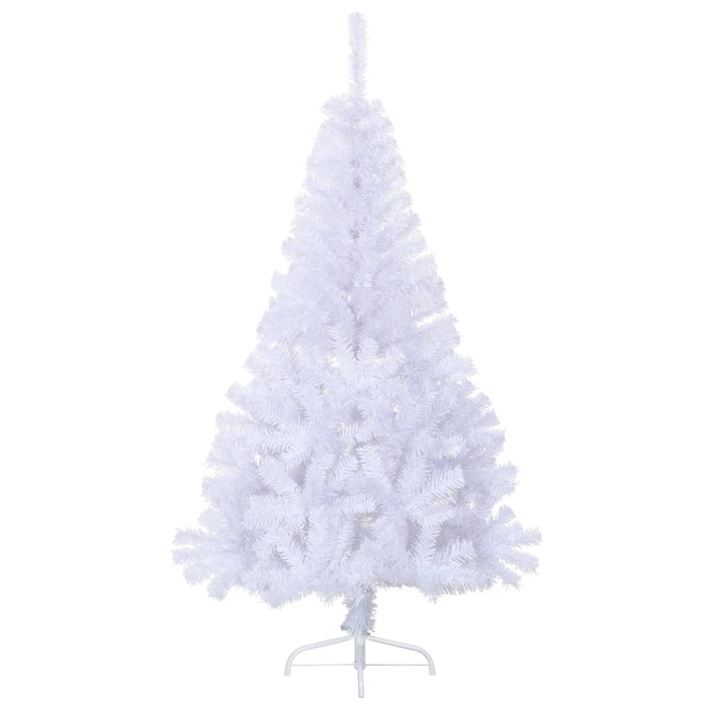 vidaXL Sapin de Noël artificiel moitié avec support blanc 120 cm PVC