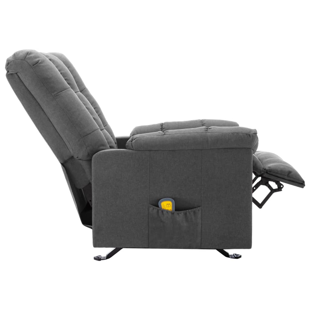 vidaXL Fauteuil de massage inclinable Gris clair Tissu