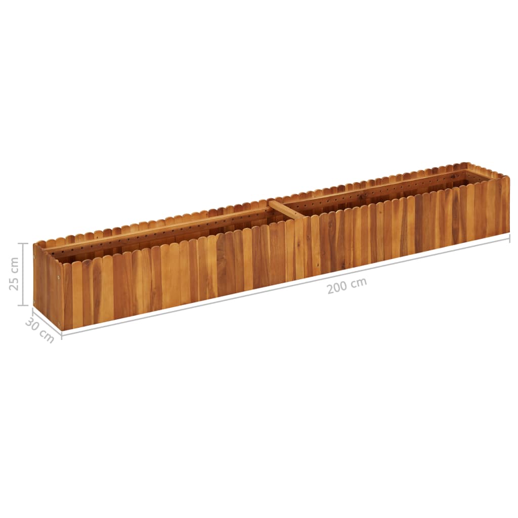 vidaXL Lit surélevé de jardin 200x30x25 cm Bois massif d'acacia