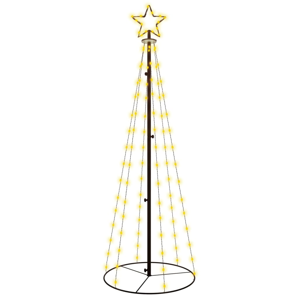 vidaXL Arbre de Noël cône Blanc chaud 108 LED 70x180 cm