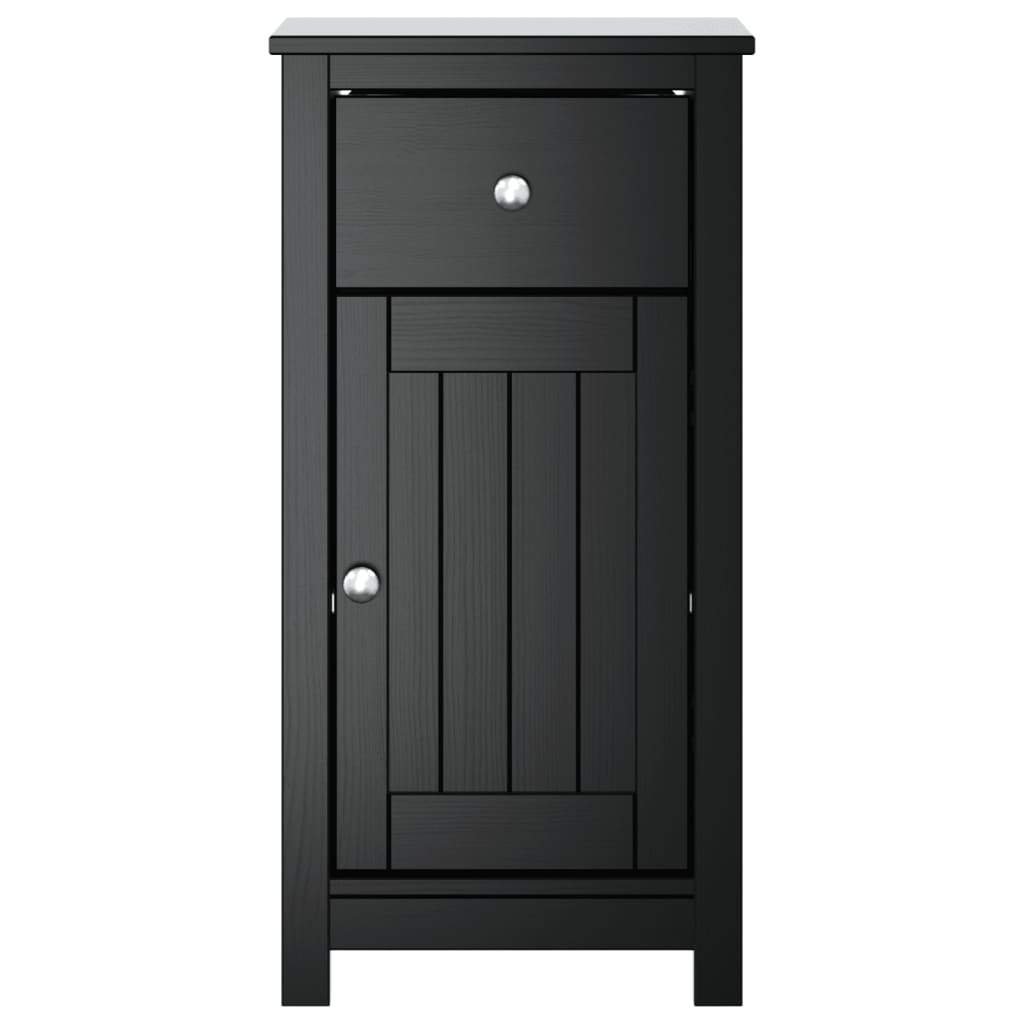 vidaXL Armoire de salle de bain BERG noir 40x34x80 cm pin massif