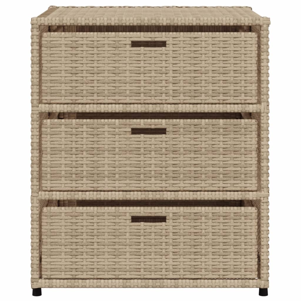 vidaXL Armoire de rangement de jardin beige 55x59x69 cm résine tressée