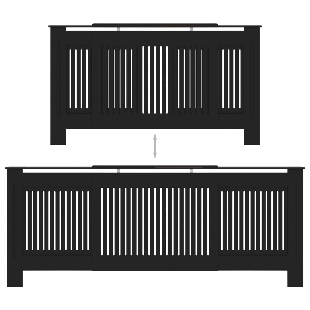 vidaXL Cache-radiateur MDF Noir 205 cm