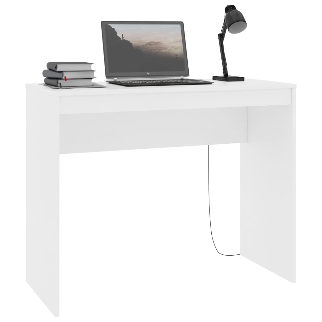 vidaXL Bureau Blanc 90x40x72 cm Bois d'ingénierie