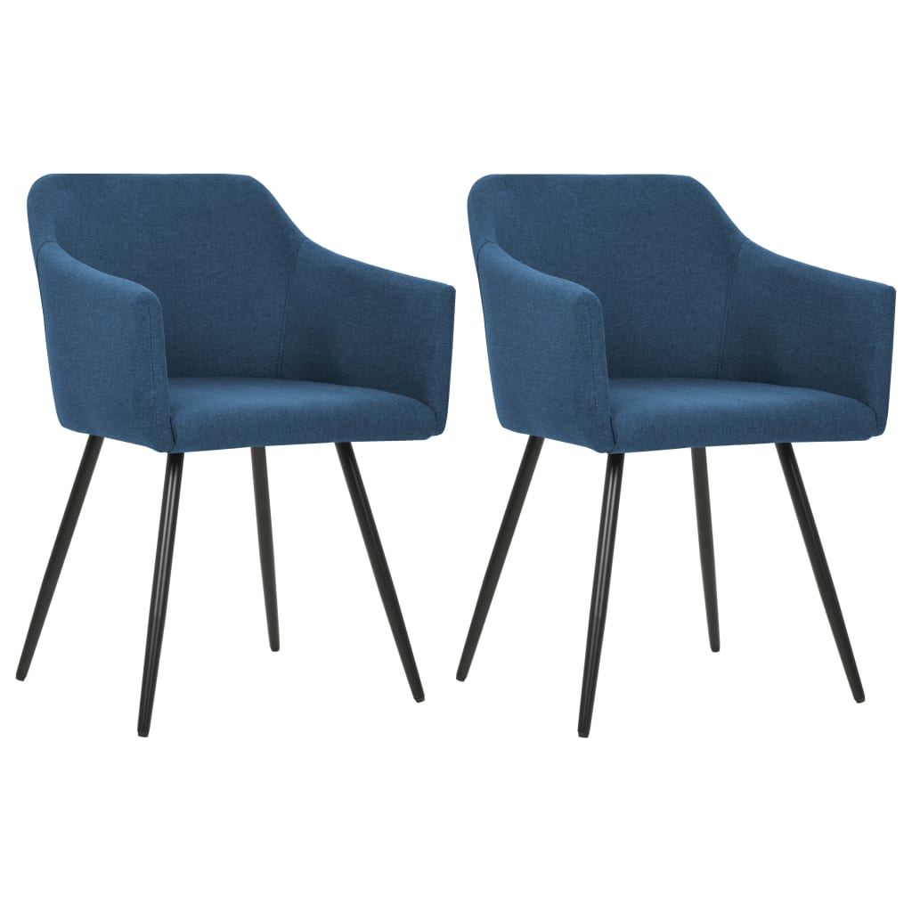 vidaXL Chaises à manger lot de 2 bleu tissu