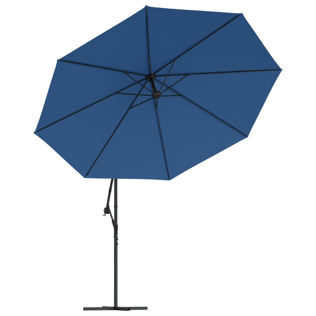 vidaXL Parasol de jardin en porte-à-faux avec mât en aluminium bleu