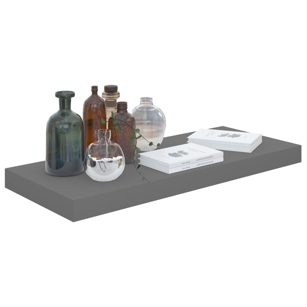 vidaXL Étagère murale flottante Gris brillant 60x23,5x3,8 cm MDF