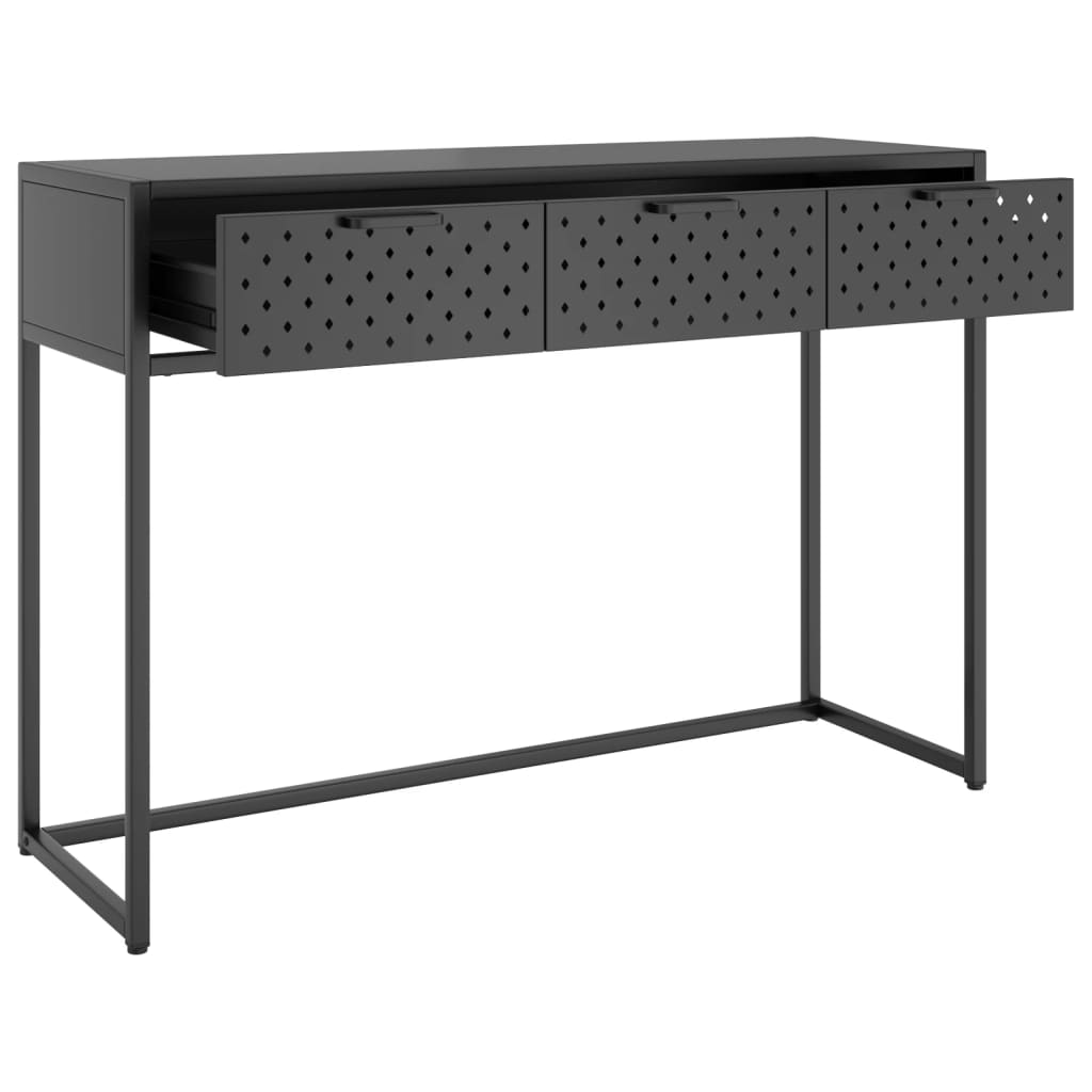 vidaXL Table console Anthracite 106x35x75 cm Acier