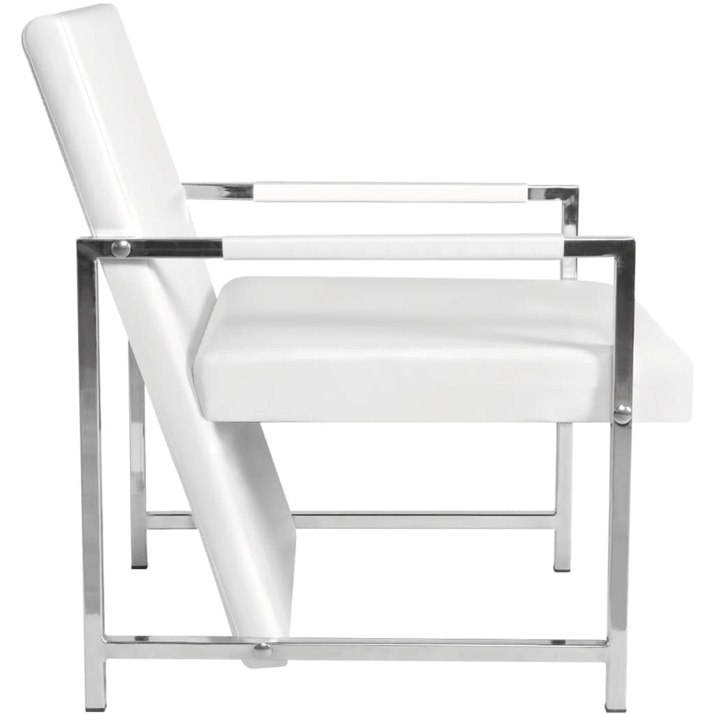 vidaXL Fauteuil cabriolet blanc similicuir