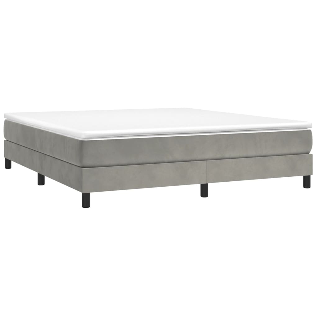 vidaXL Sommier à lattes de lit matelas gris clair 183x213 cm velours