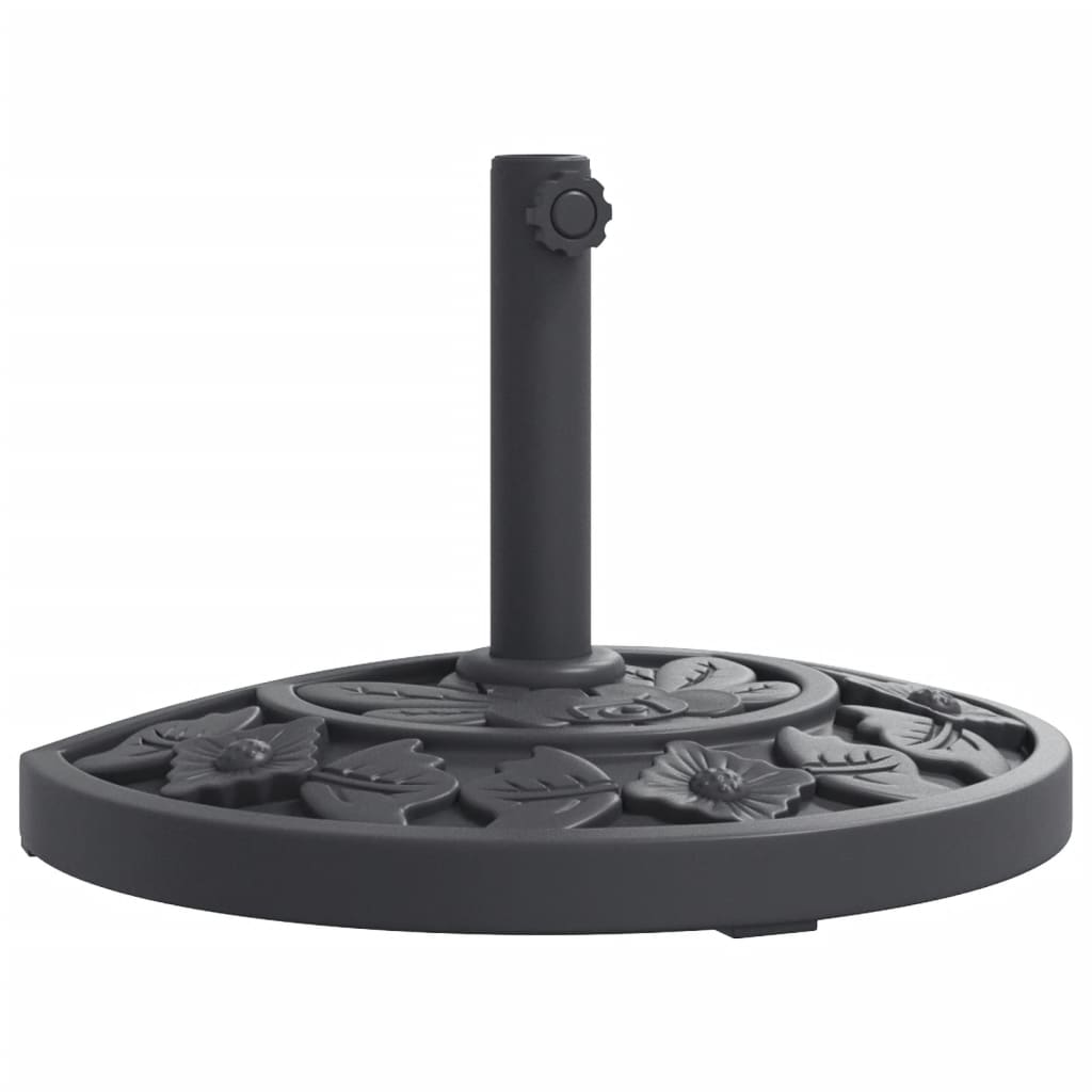 vidaXL Base de parasol pour mâts Ø38 / 48 mm 9 kg demi-rond