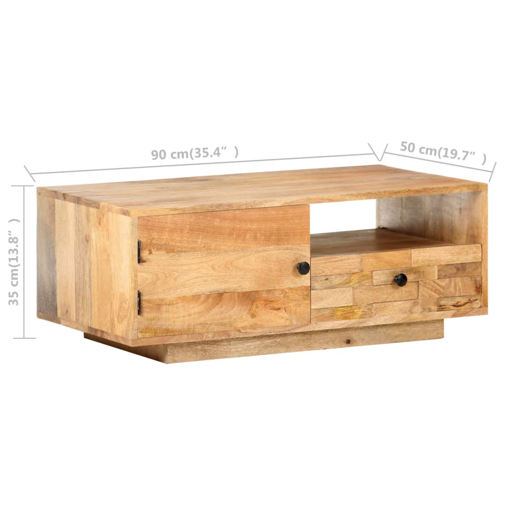 vidaXL Table basse 90x50x35 cm Bois solide de manguier