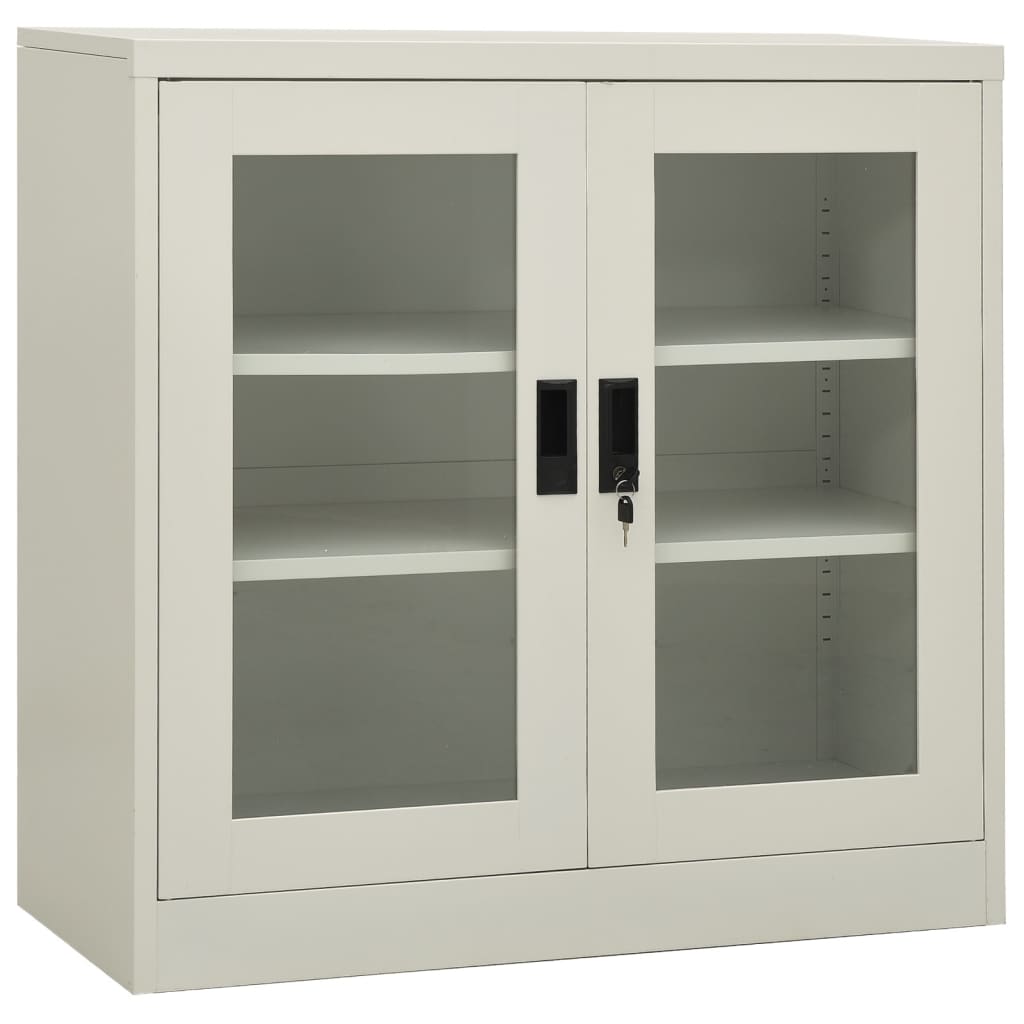 vidaXL Armoire de bureau Gris clair 90x40x90 cm Acier