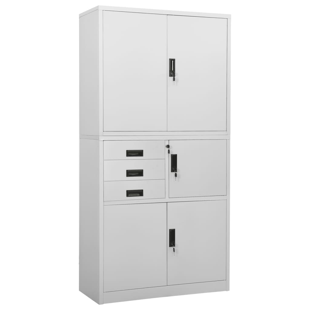 vidaXL Armoire de bureau Gris clair 90x40x180 cm Acier