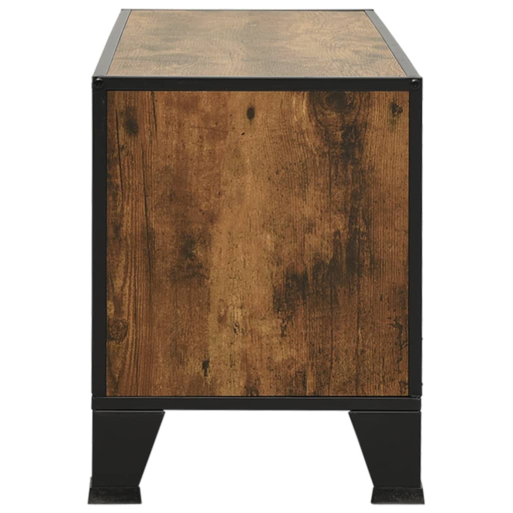 vidaXL Meuble TV Marron rustique 105x36x47 cm Métal et MDF