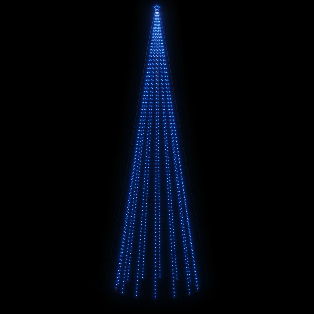 vidaXL Arbre de Noël cône 1134 LED bleu 230x800 cm