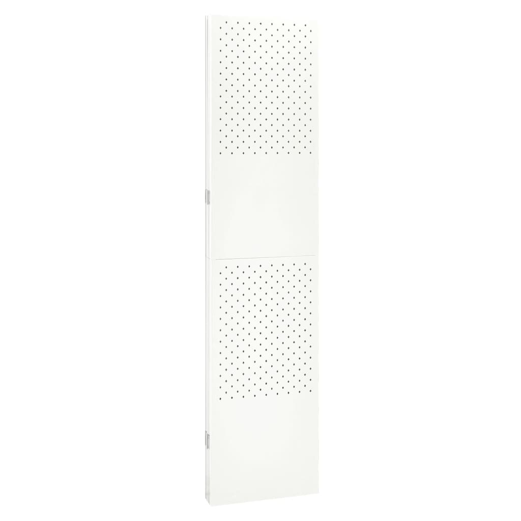 vidaXL Cloison de séparation 3 panneaux Blanc 120x180 cm Acier