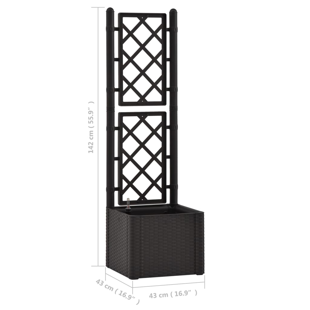 vidaXL Lit surélevé de jardin treillis système d'arrosage Anthracite