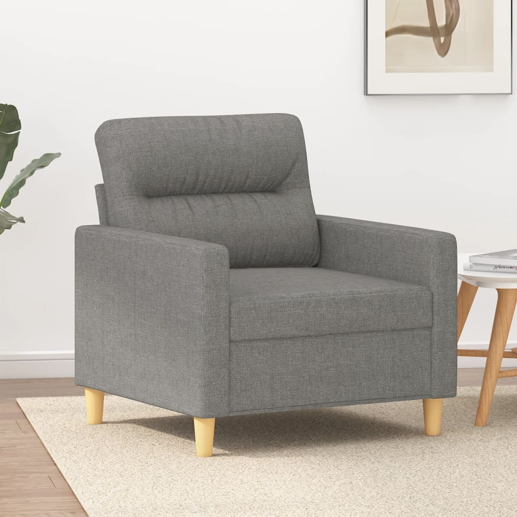 vidaXL Fauteuil Gris foncé 60 cm Tissu