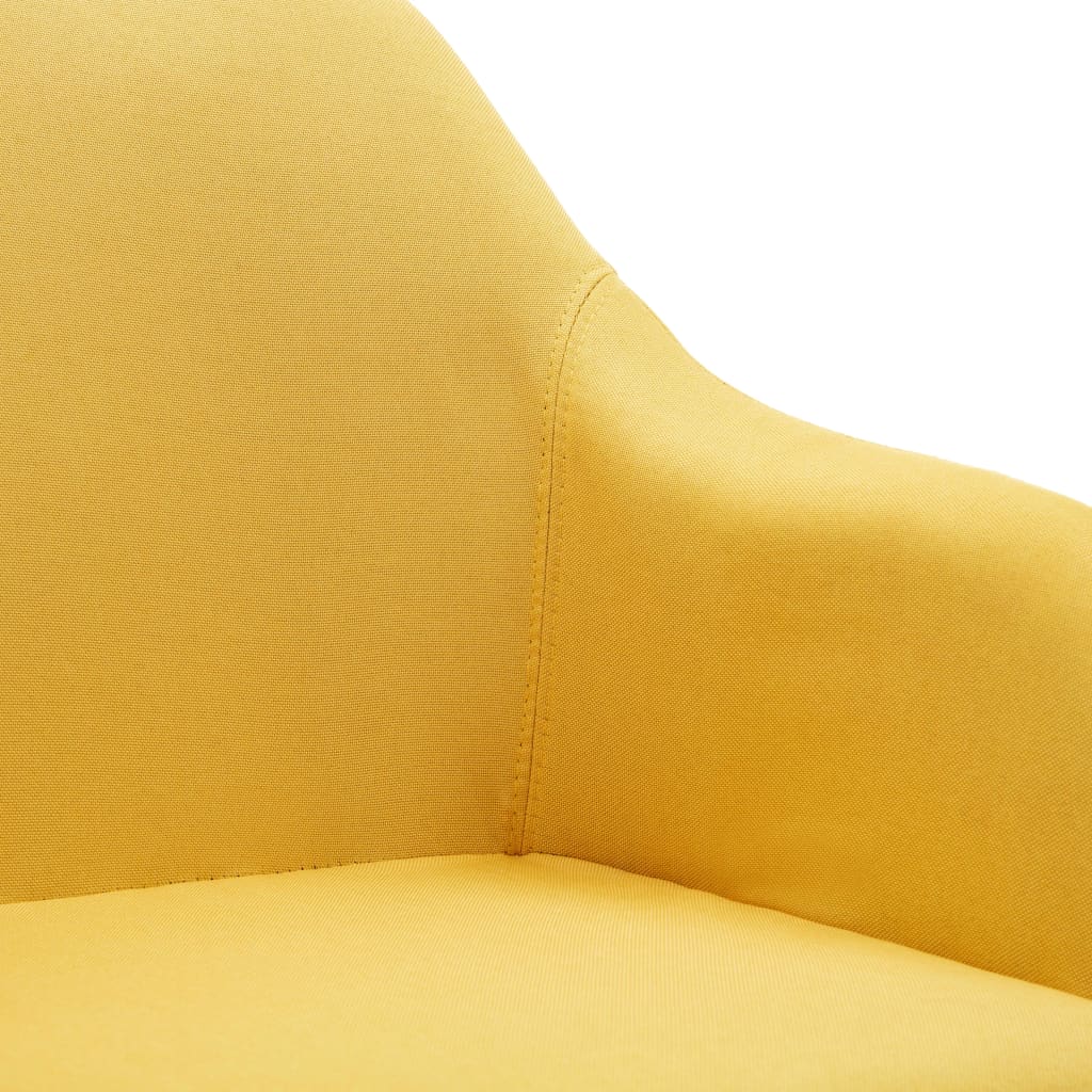 vidaXL Chaise pivotante à manger jaune tissu