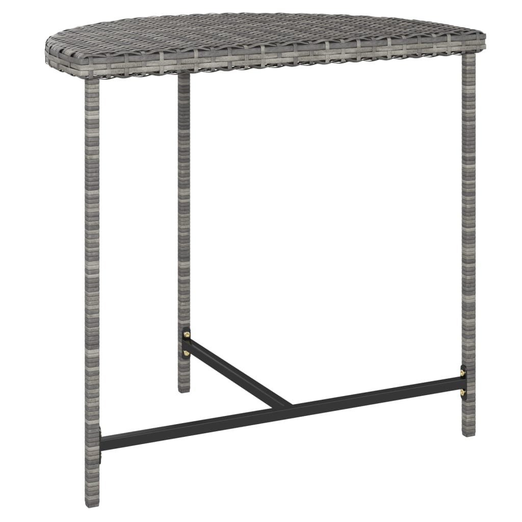 vidaXL Table de jardin Gris 80x50x75 cm Résine tressée
