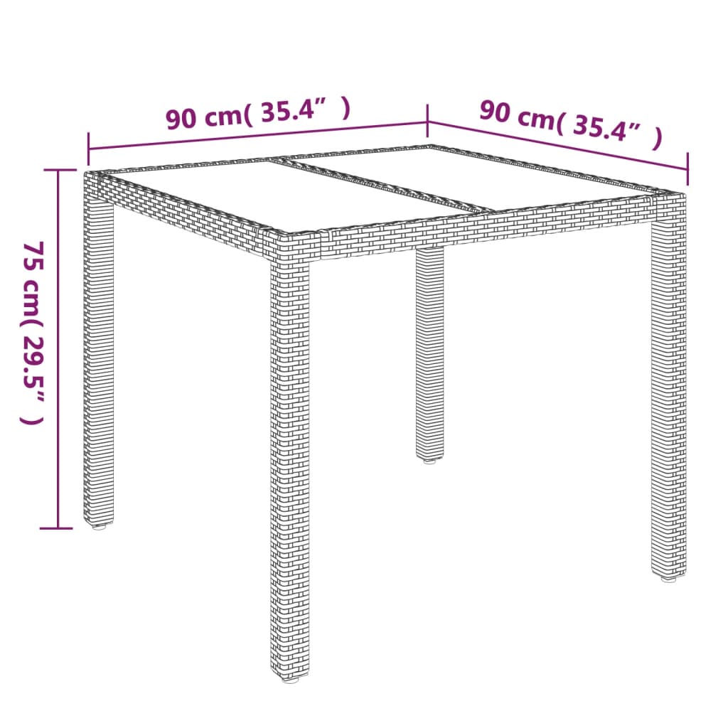 vidaXL Ensemble à manger de jardin coussins 5pcs Noir Résine tressée