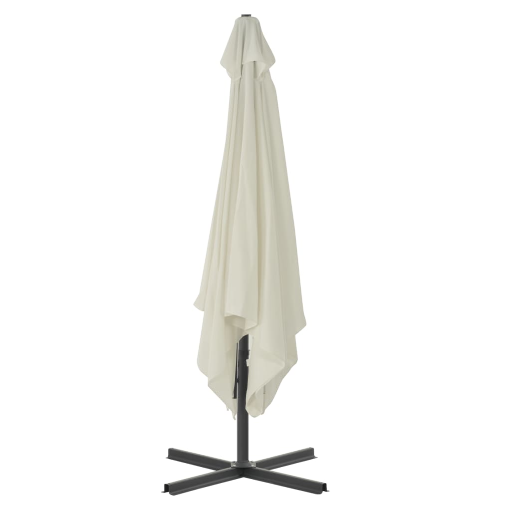 vidaXL Parasol d'extérieur avec poteau en acier 250 x 250 cm Sable