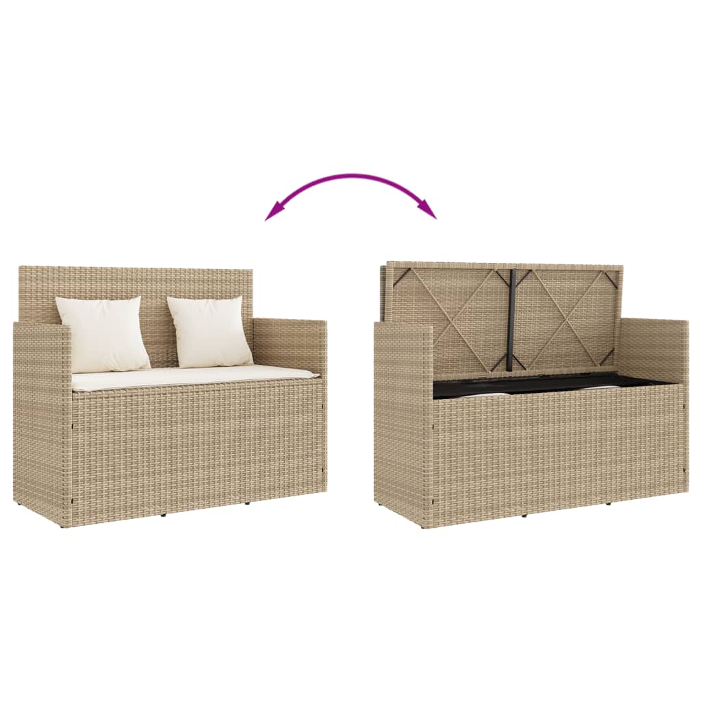 vidaXL Banc de jardin avec coussins beige résine tressée