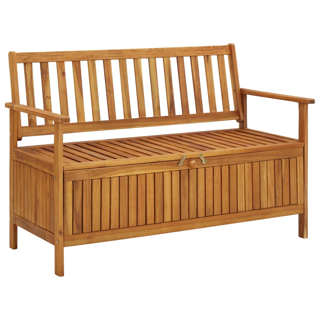 vidaXL Banc de rangement de jardin 120 cm bois d'acacia solide