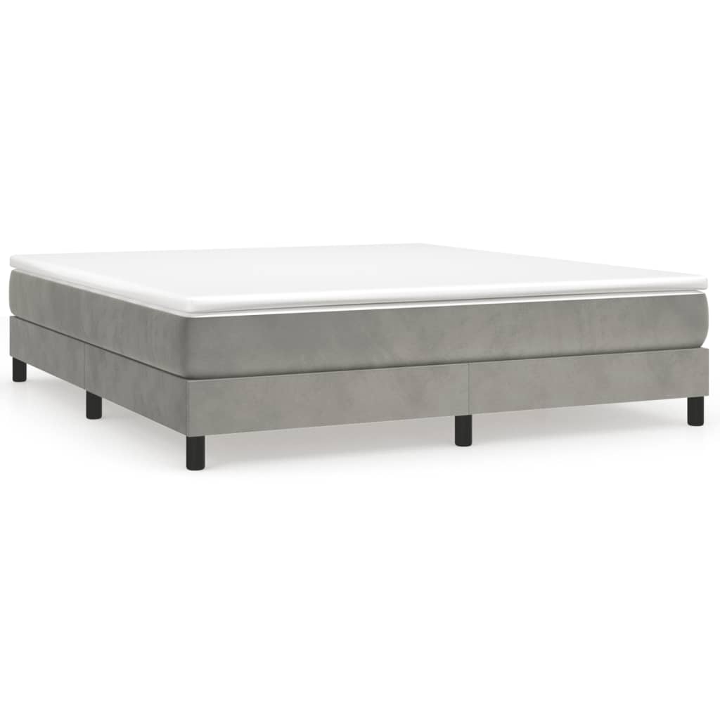 vidaXL Sommier à ressorts de lit gris clair 183x213 cm velours