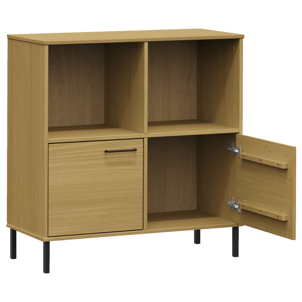 vidaXL Bibliothèque avec pieds en métal Marron 90x35x90,5 cm Bois OSLO