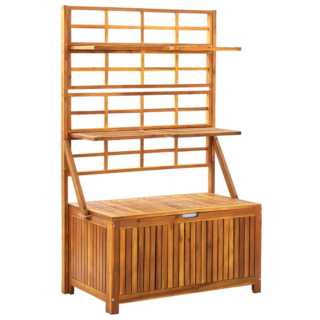 vidaXL Boîte de rangement avec treillis 99x55x160cm Bois acacia solide