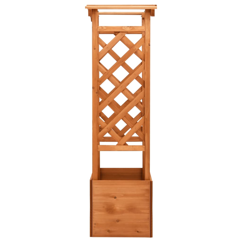 vidaXL Jardinière à treillis avec arche 49x39x130 cm Bois de sapin