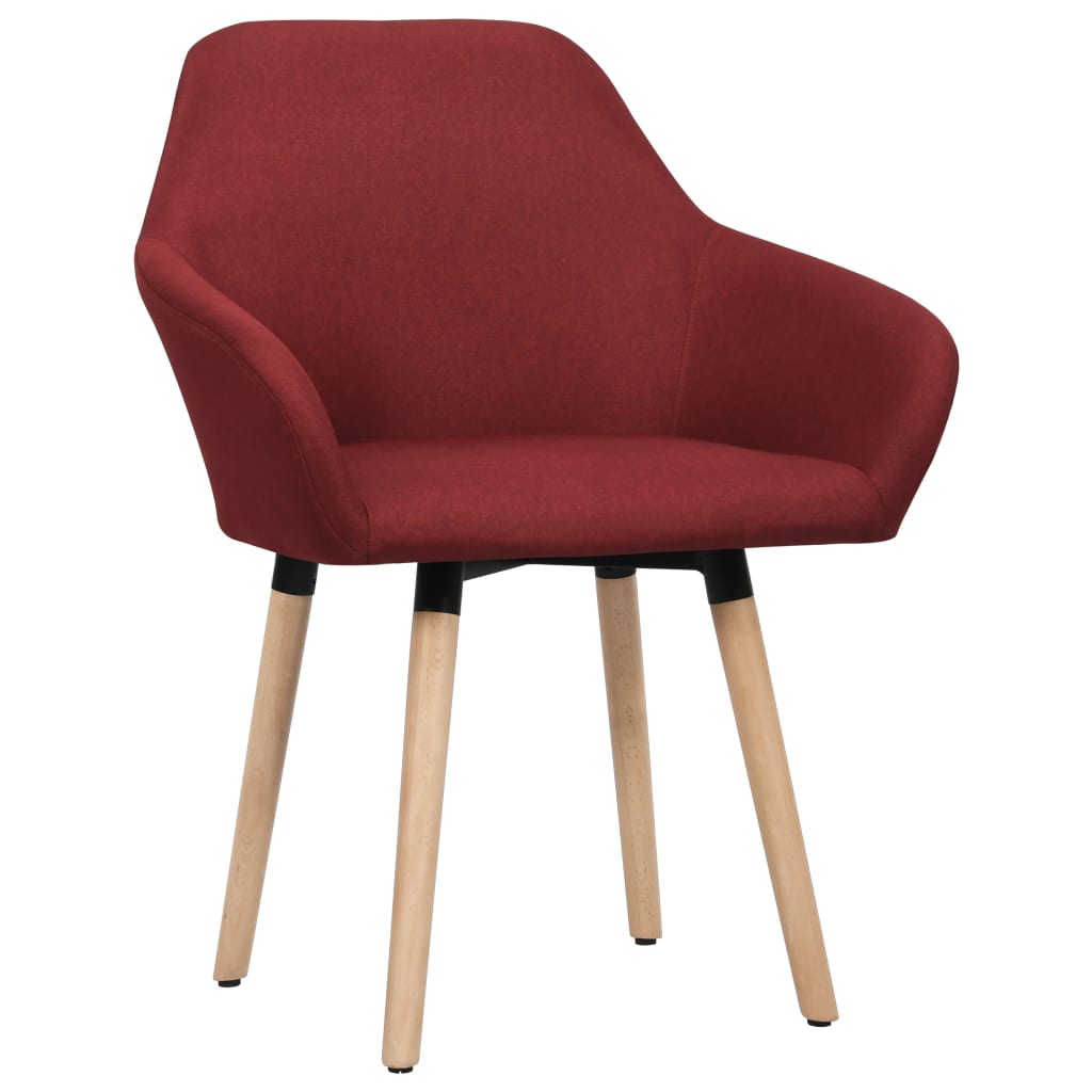 vidaXL Chaises à manger lot de 2 rouge bordeaux tissu