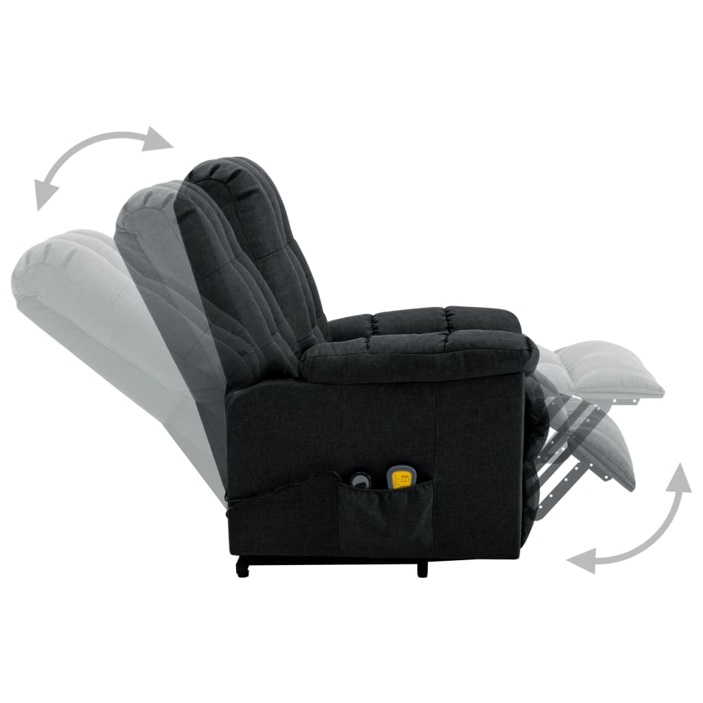 vidaXL Fauteuil de massage inclinable gris foncé tissu